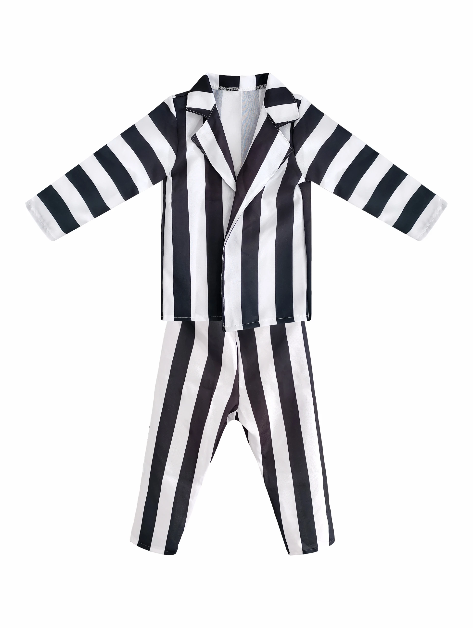 

2024 New Halloween Cosplay Men Women Black and White Stripe Cosplay Costume Halloween Party Cosplay Costume