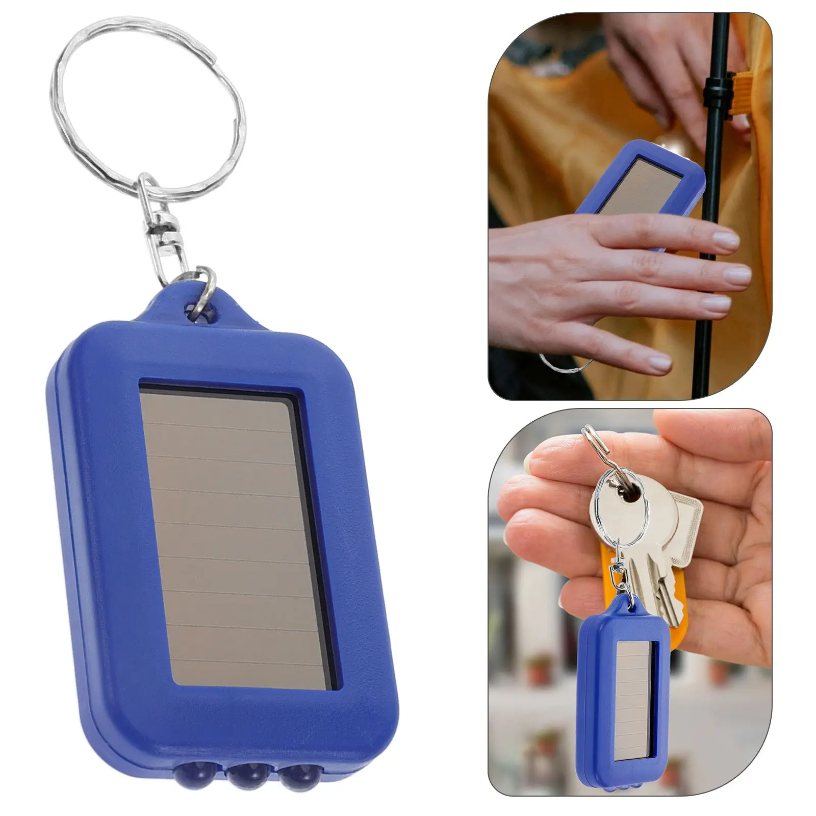 5pcs Solar Charging Flashlight Compact Portable Sturdy Keychain Design Mini Outdoor Gear Emergency Supplies Led