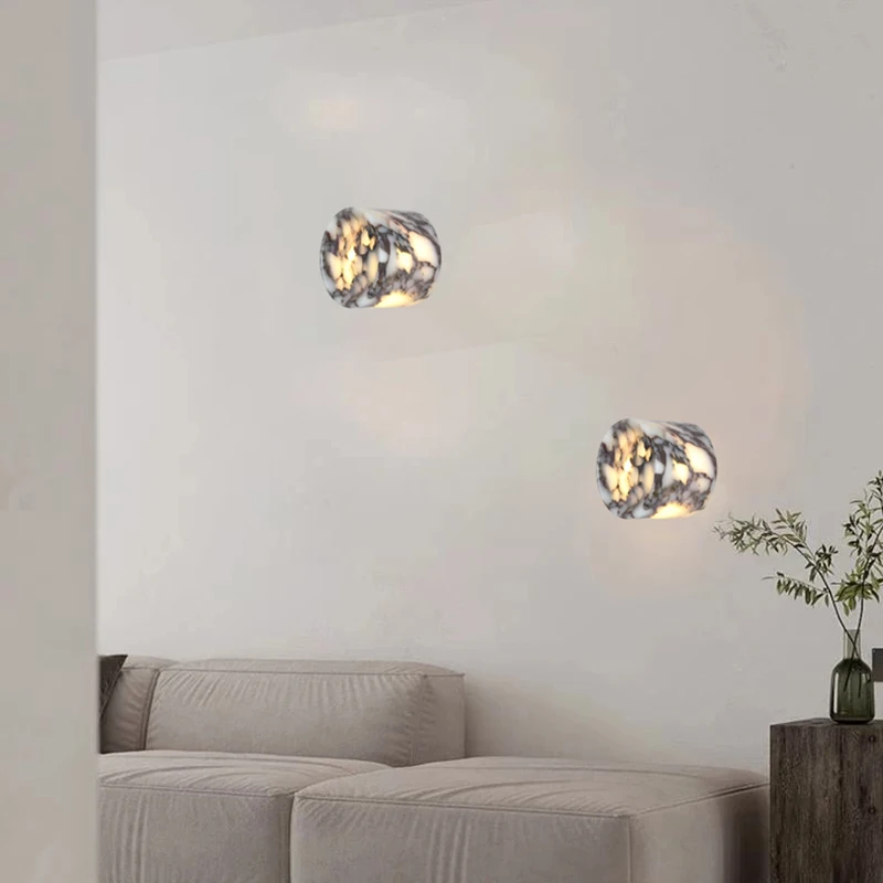 New Style Natural Stone Wall Lamp Atmosphere LED Lighting Bedroom Kitchen Bathroom Foyer Sconce G9 Bulb Marble