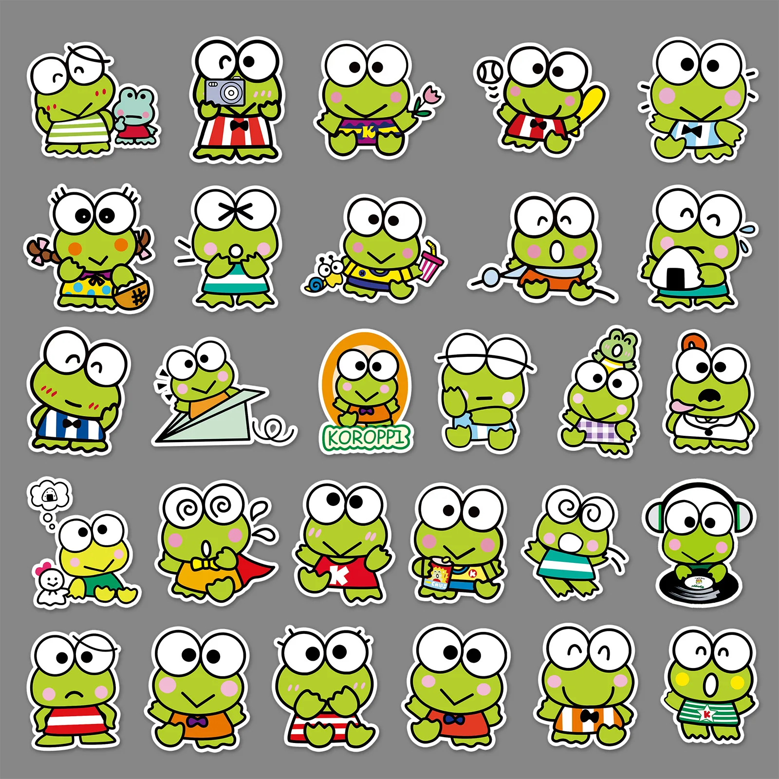50 قطعة سانريو لطيف Keroppi ملصقات الكرتون الضفدع مضحك خربش صائق اللعب للثلاجة سجل القصاصات الأمتعة ملصقات مقاومة للماء