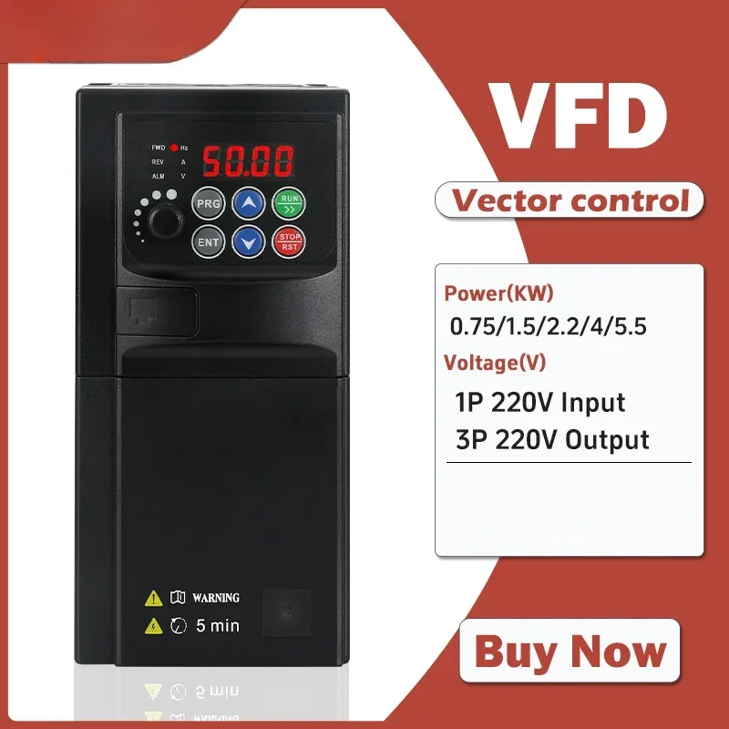 

220V 0.75KW/1.5KW/2.2KW 1HP/2HP/3HP Economical Mini VFD Variable Frequency Drive Converter for Motor Speed Control Inverter