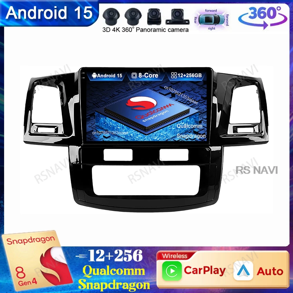 

Android 15 Car Radio For Toyota Fortuner HILUX Revo Vigo 2007-2015 Multimedia GPS Qualcomm Navigation Head Unit 5G WIFI DSP BT