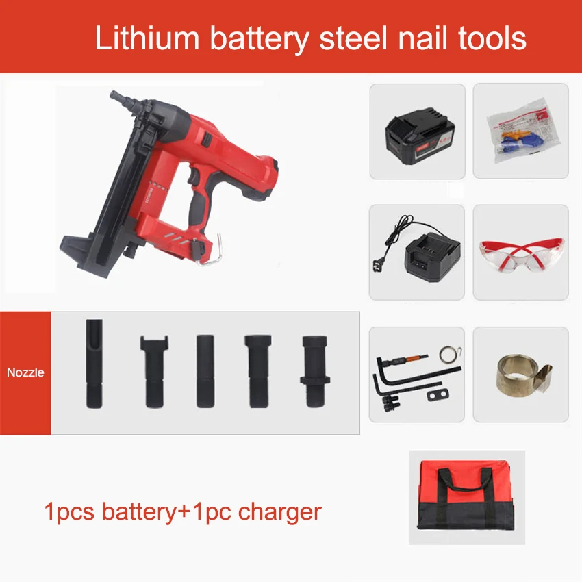 DCCN90S2 Lithium Battery Nail Guns Multi-purpose Cordless Nail Gun Concrete Nail Gun For Door And Windows Installation 2.6-3.0mm