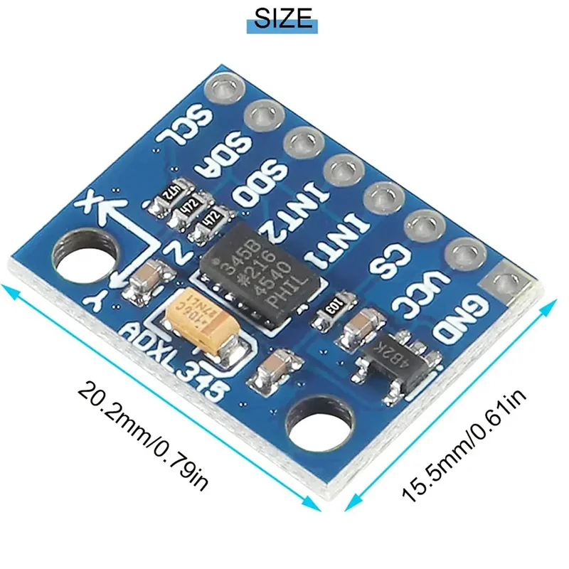 Módulo de inclinación de gravedad para Arduino, dispositivo Digital de aceleración de 3 ejes, con Cable Pinheader Dupont, 2 piezas, ADXL345, IIC/SPI