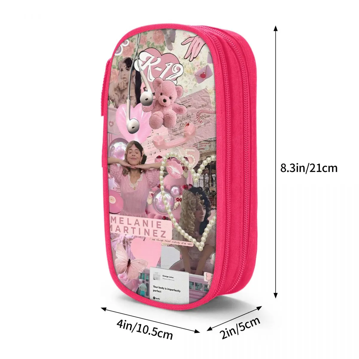 مقلمة ميلاني مارتينيز، حقيبة حامل أقلام مغنية الموسيقى للطلاب، تخزين كبير للوازم المدرسية، حقيبة أقلام رصاص هدية