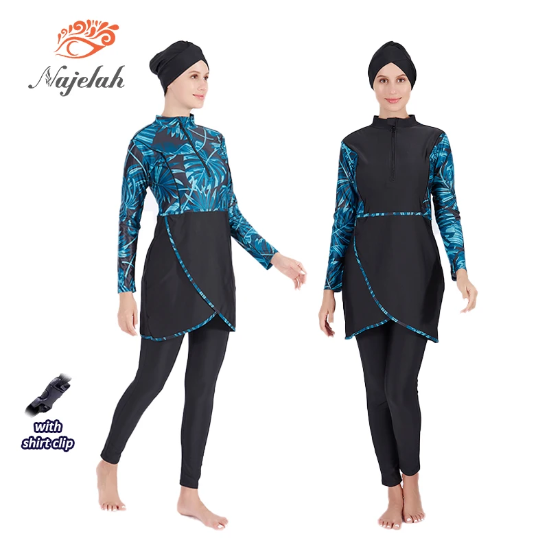 3PCS Muslim Swimwear Modest Burkini Hijab Swimsuit For Women Islamic Cover Ups Long Sleeve Designer Swimming Suit Swim Bathing