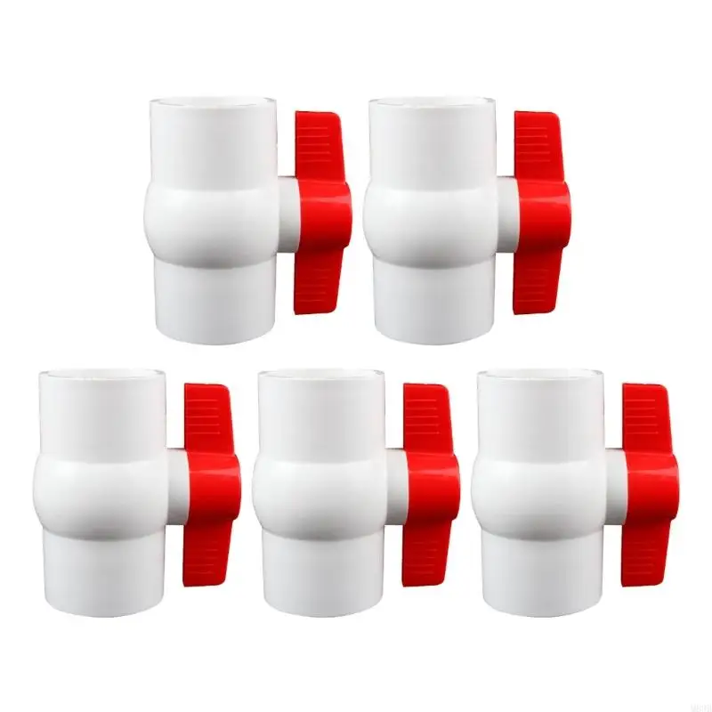 

2Inch Sturdy PVC Round Valves Pack of 5 Convenient for Water Shut Off in Pools and Irrigation Systems Daily Use