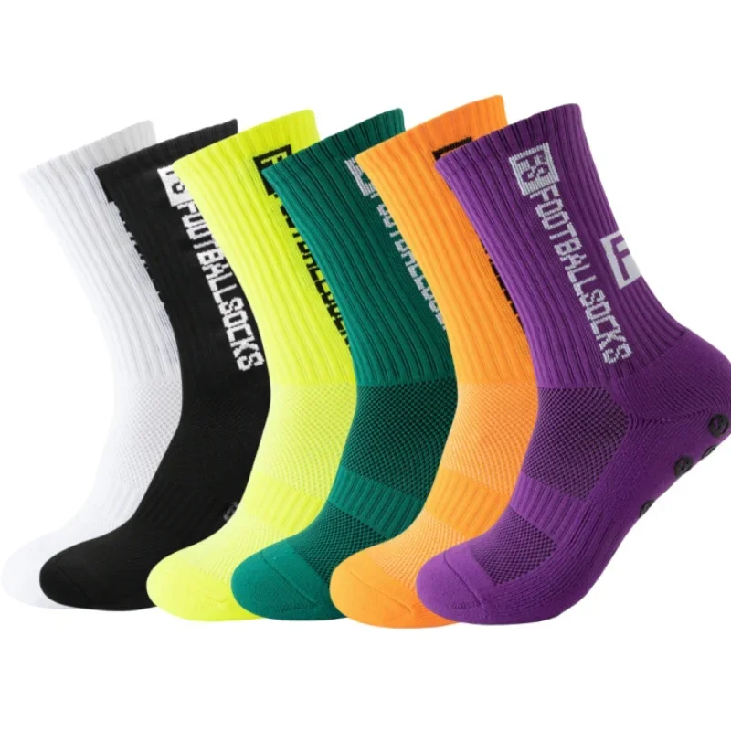 6 Paare/los FS Fußball Socken Neue Stil Runde Silikon Saugnapf Grip Anti Slip Fußball Socken Sport Männer Baseball Rugby socken