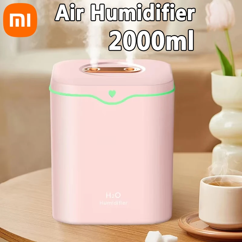 Xiaomi Large Capacity Household Humidifier Silent Dual Spray 2000mL Household Light Air Conditioner USB Air Humidification Spray