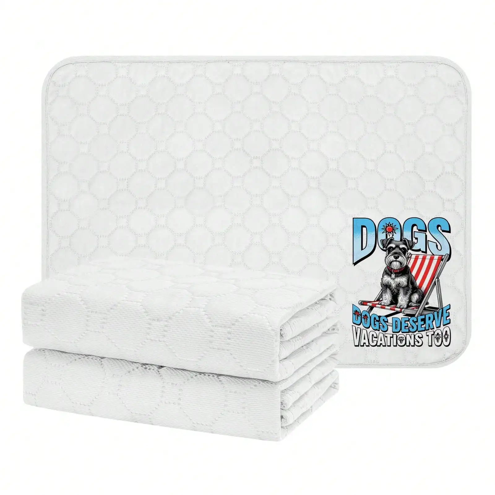 

2pcs Premium White Hexagonal Pattern Pet Urine Pad - Soft Fabric, White, Durable Absorbent Mat - Modern Design, Pet Care. Applies To Dog Training, Travel, Home Use, Vacation Prep, Puppy Housebreaking.