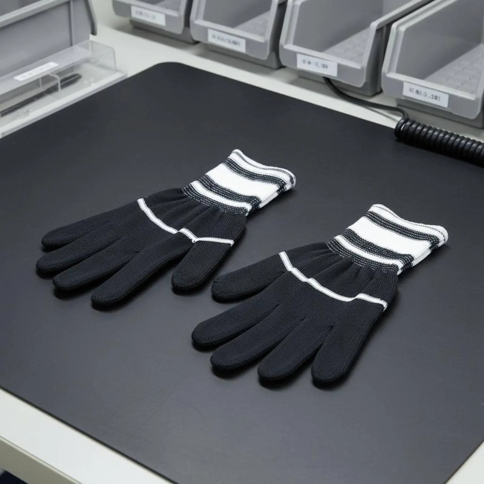 

Knitted Work Gloves Non-Slip Dual-Color Work Gloves Safety Gear Flexible High Agility for Factory Workers, Assembly