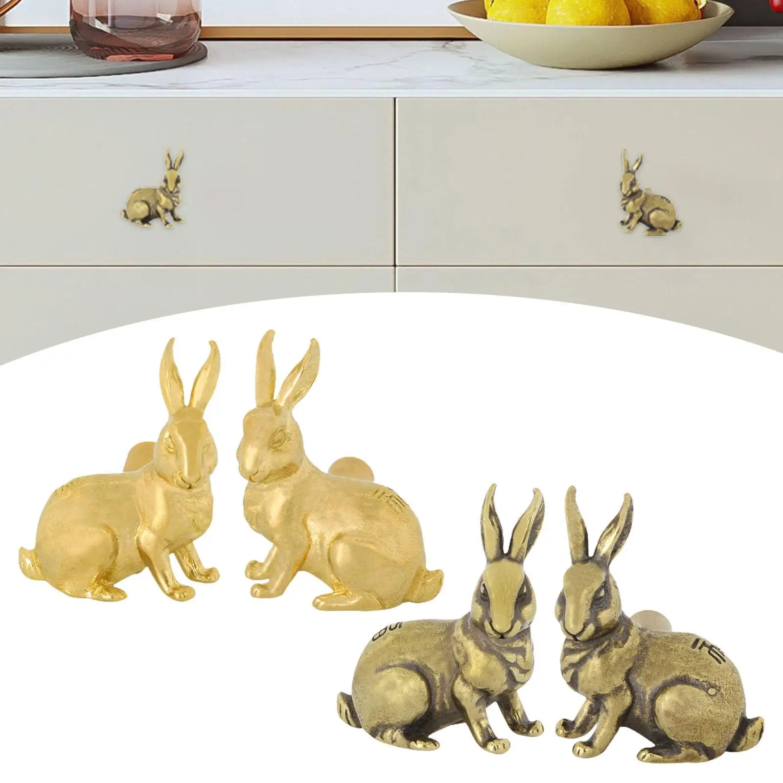 2x مقبض خزانة أرنب مقبض سحب للخزانة لأدراج خزانة الملابس #4