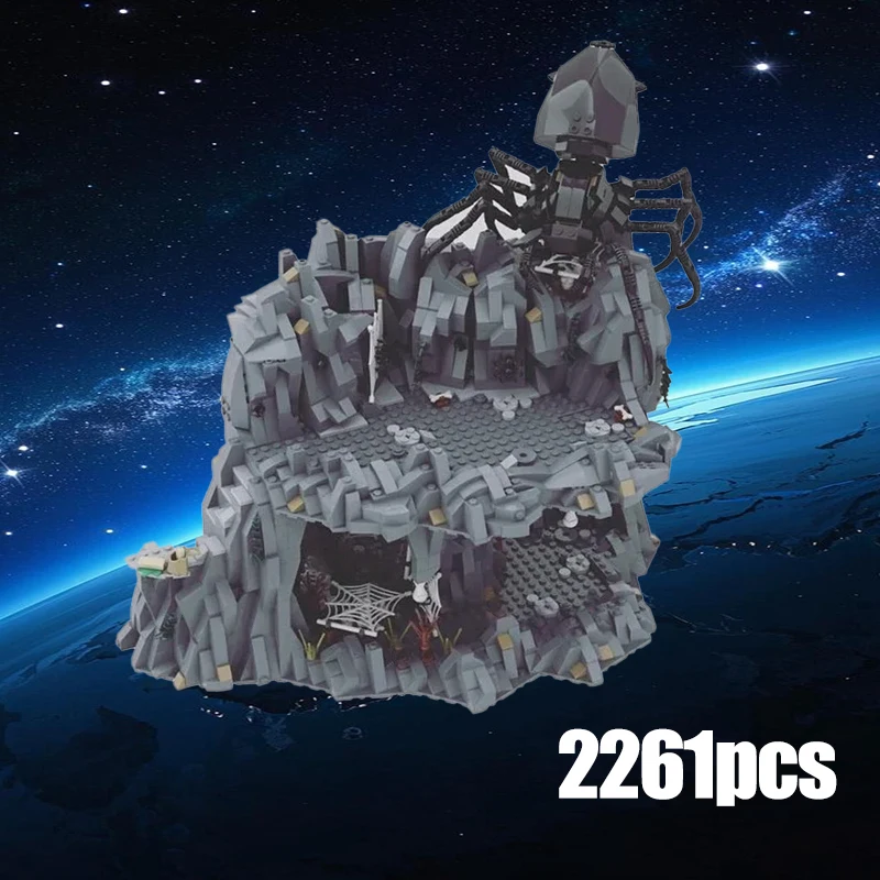 

Technology Bricks Moc Building Blocks Magical Rings Movie Scene Lob Lair Model DIY Assembly Street View Toys Child Gifts