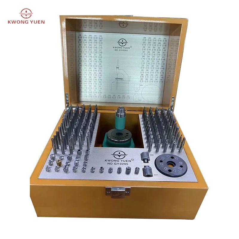 

Kwong Yuen All Steel Staking Tools 130 Punches Watch Repairs Tool Kit for Swing Wheel and Shaft Disassembly