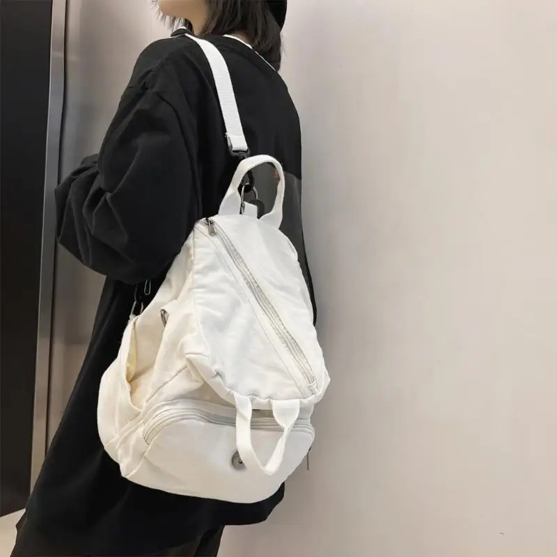 

X90D Women Backpack Large Capacity Shoulder Bag Crossbody Bag Canvas Commuting Bag