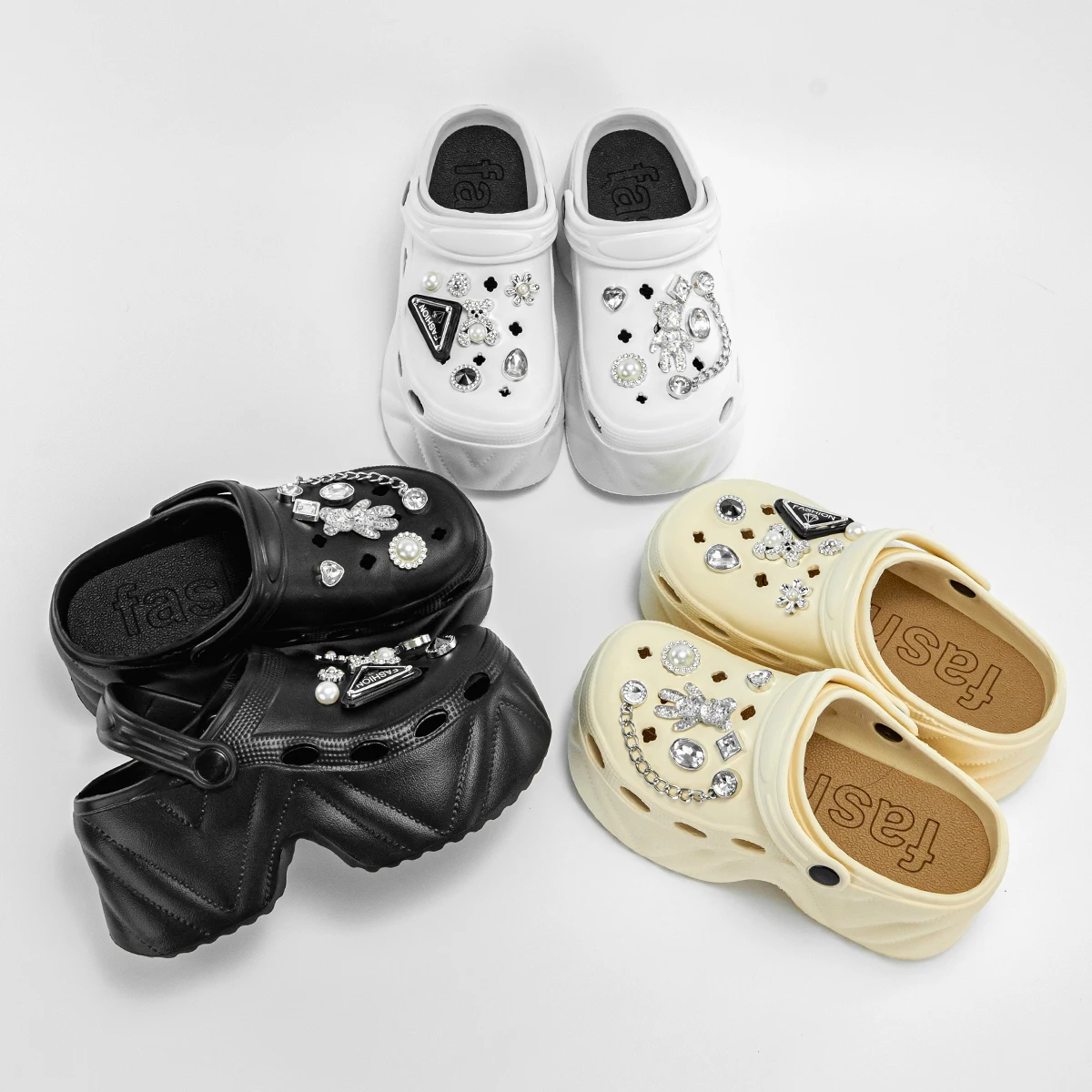 Summer New Style Plastic Triangle Brand Fashion Versatile Eva Clogs for Women, Outdoor Casual Slippers, Thick-Soled Non-Slip Height-Increasing Closed-Toe Sandals 8809 - view 5