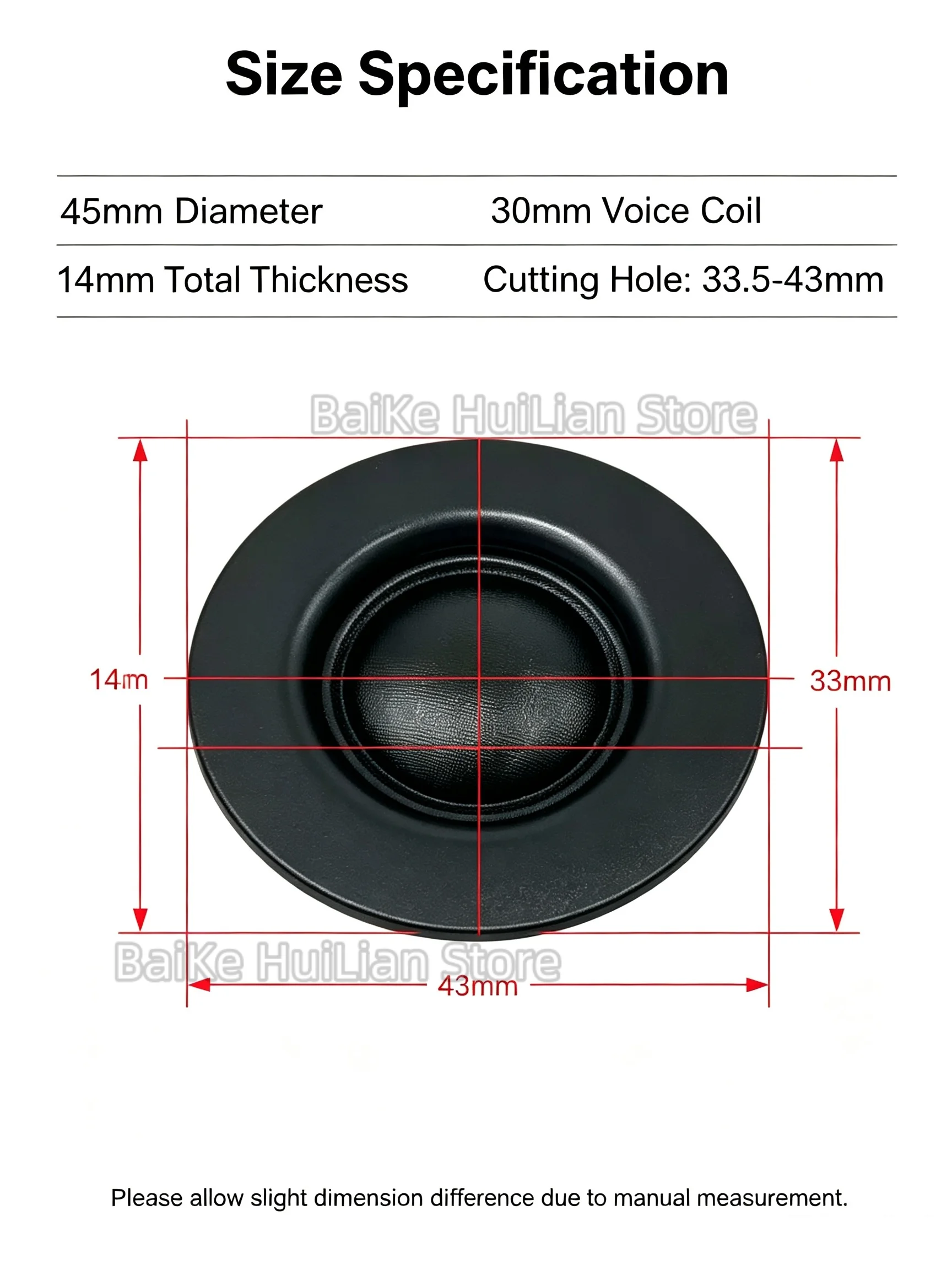 1pcs/lot High-Quality 1.75-Inch Panel Tweeter Pure Silk Dome Neodymium Magnet Car Home Bluetooth Speaker High-Frequency Driver