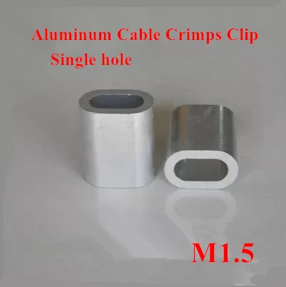 1000pcs 1.5mm M1.5 Aluminum Cable Crimps Sleeve Single Hole Ferrule Crimping Loop Oval Wire Rope Clip Swage Fittings