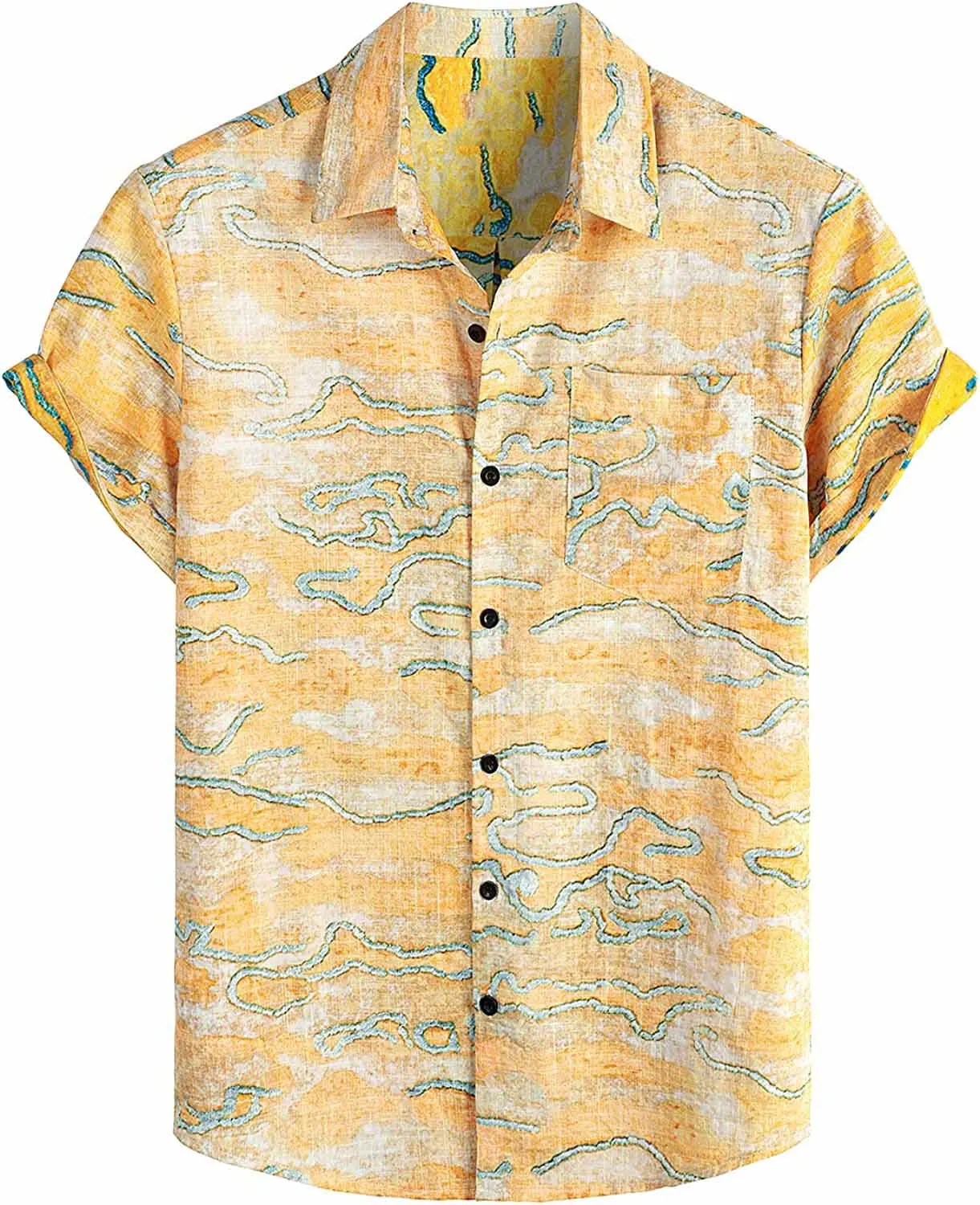 Summer Men\'s Hawaiian Shirt Casual Floral shirt Short sleeve single breasted beach tropical fashion oversized shirt