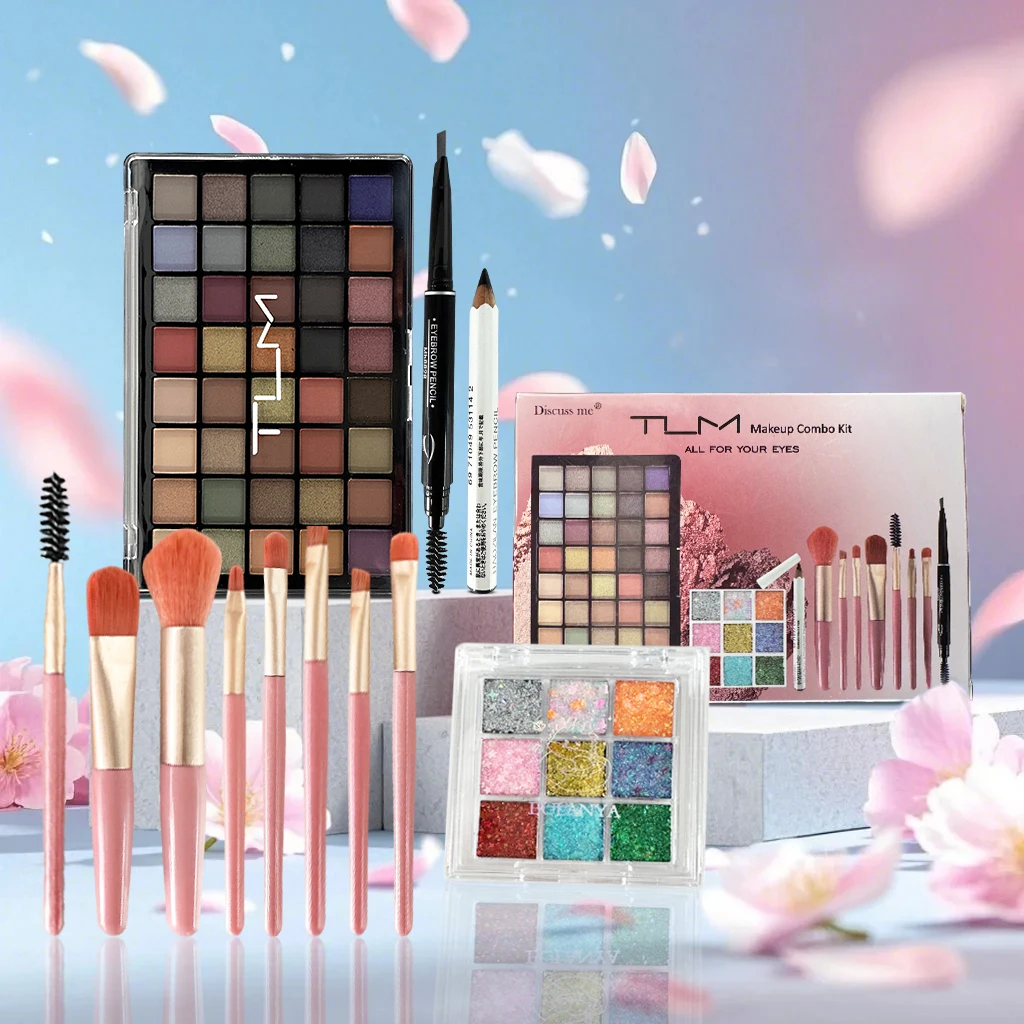 TLM maquillage ensembles fard à paupières crayon à sourcils Kit combiné de maquillage complet pour femmes femme débutant étudiant ensemble complet