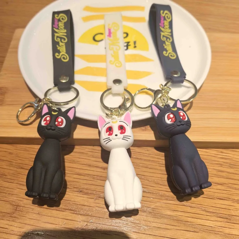 Pop Cute 2PCS Sailor Moon Cartoon Keychain Lovely Character Backpack Hanging Ornament Decorative Key Portable Bag Charm Fan Gift view 2