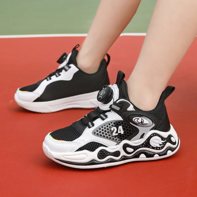 Children's Basketball 2024 Summer New Mesh Breathable Boys' Sports Shoes for Big Boys Training Shoes