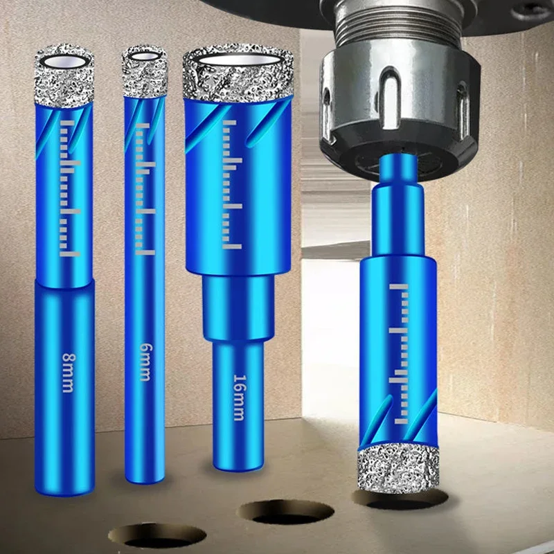 1/4/5/6pcs 6mm 8mm 10mm 12mm 14mm 16mm Diamond Coated Drill Bit Tile Drill Marble Glass Ceramic Hole Open Household Dry Drilling