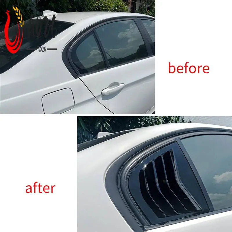 

A026-Car Glossy Black Rear Windows Triangle Louver Cover Sticker Parts For BMW 3Series E90 320I 330I M3 2005-2011 Car Styling Co