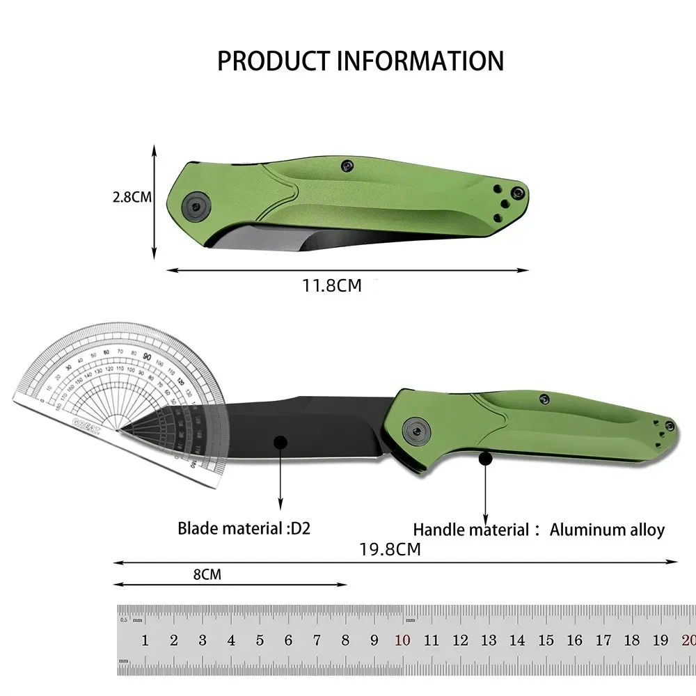 BM 9400 Osborne Pocket Folding Knife D2 Plain Blade Green Aluminum Alloy/Yellow PEI Handle Outdoor Tactical Hunting Utility Tool