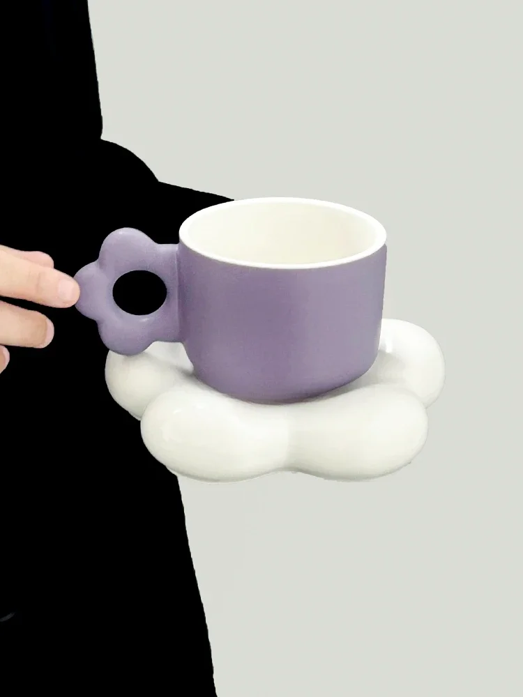 Cloud Coffee Saucer Niche Design Sense Mug Creative Ceramic Coffee Cup High Value Cup with Gifts