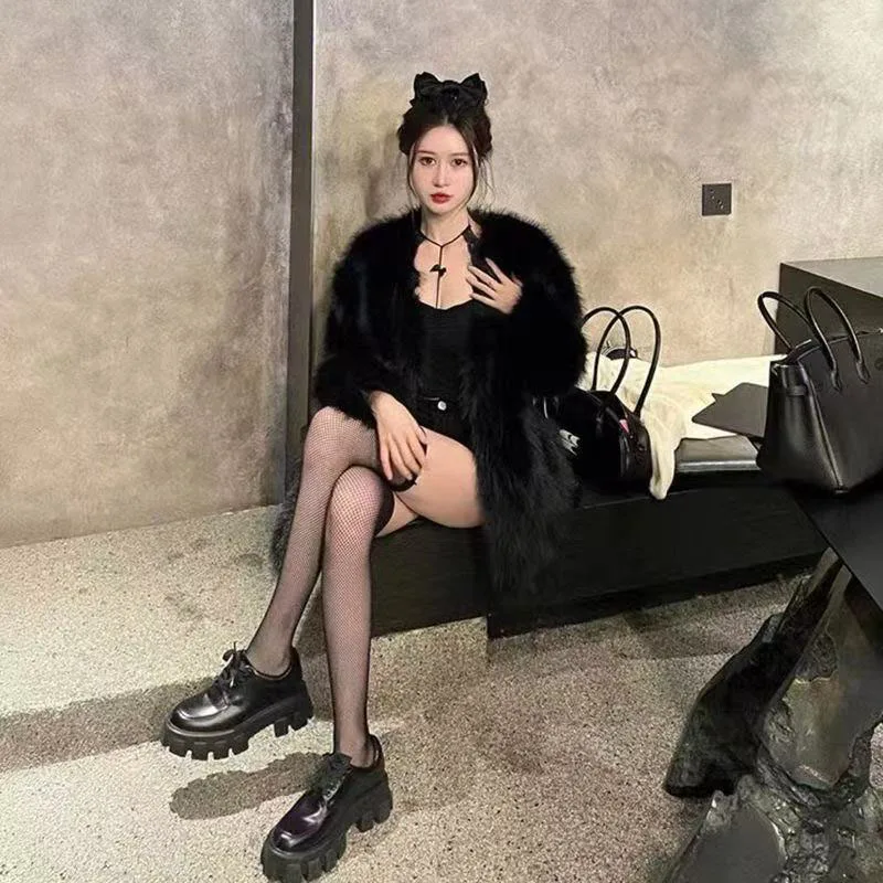 Fur Black Imitation Fox Fur Coat Women's New Autumn and Winter Korean Mid-Length Fashion Versatile Fur Coat