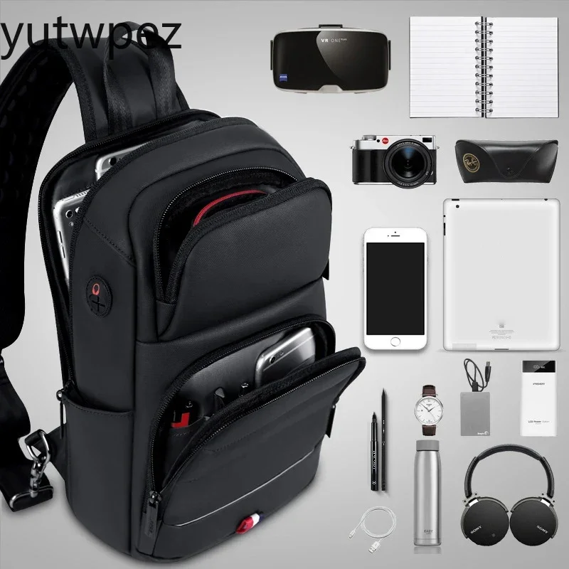 Shoulder USB Charging Outdoor Hiking Sports Messenger Sling Chest Bag Oxford Running Men Waterproof Designer Crossbody Fashion