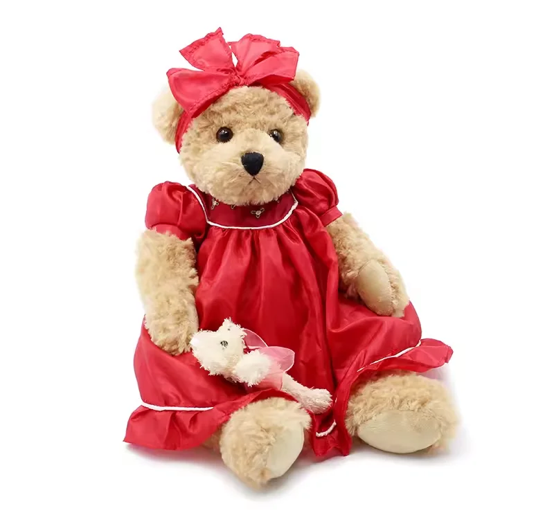 1PCS 36CM wear dress sweet teddy bear Stuffed Animals Plush Toys Teddy Bear Sleeping dolls birthday Christmas Gifts for Kids