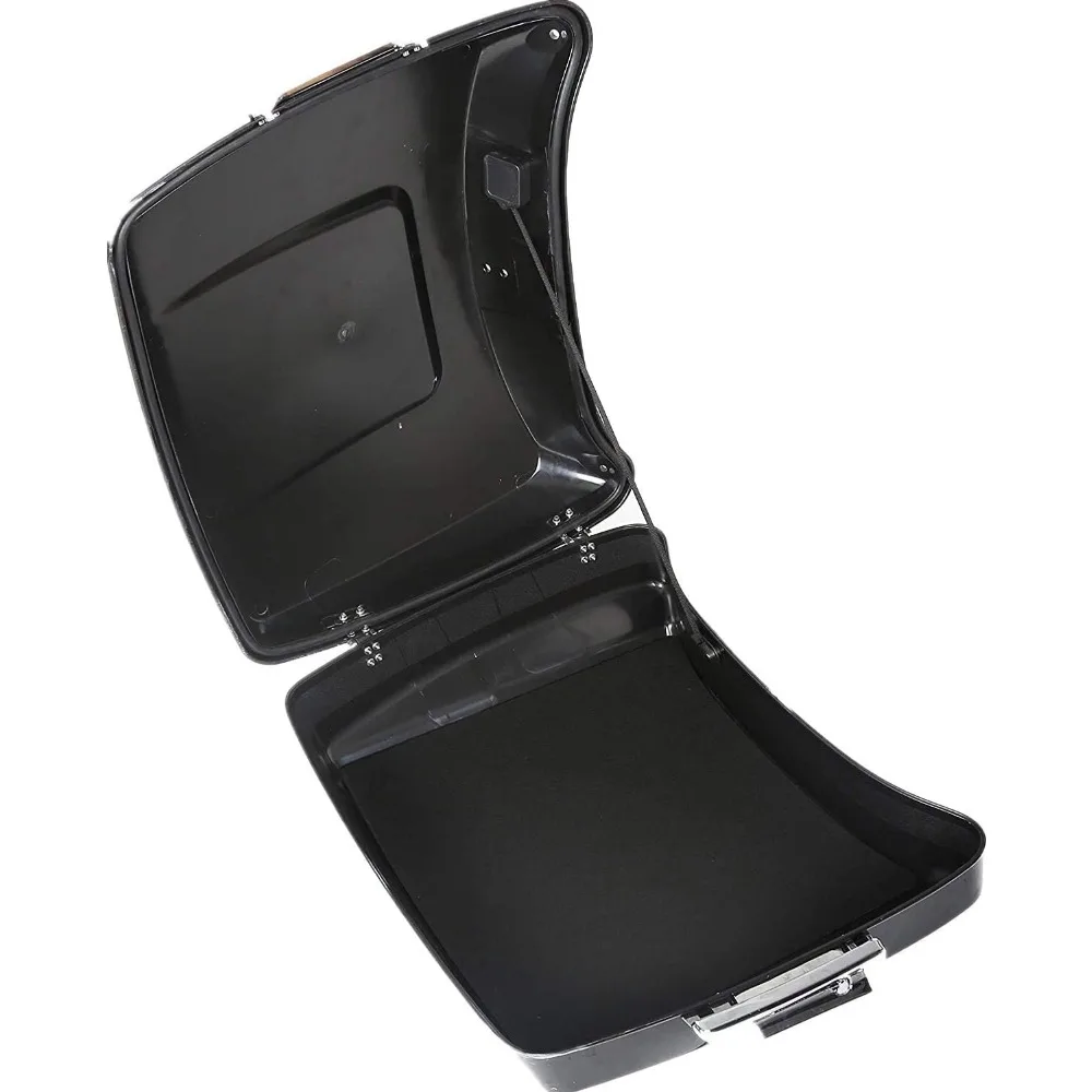 صندوق دراجة نارية مفروم متوافق مع موديلات Harley Touring 2014-2024 Touring Street Road Glide Road King Tail Box باللون الأسود
