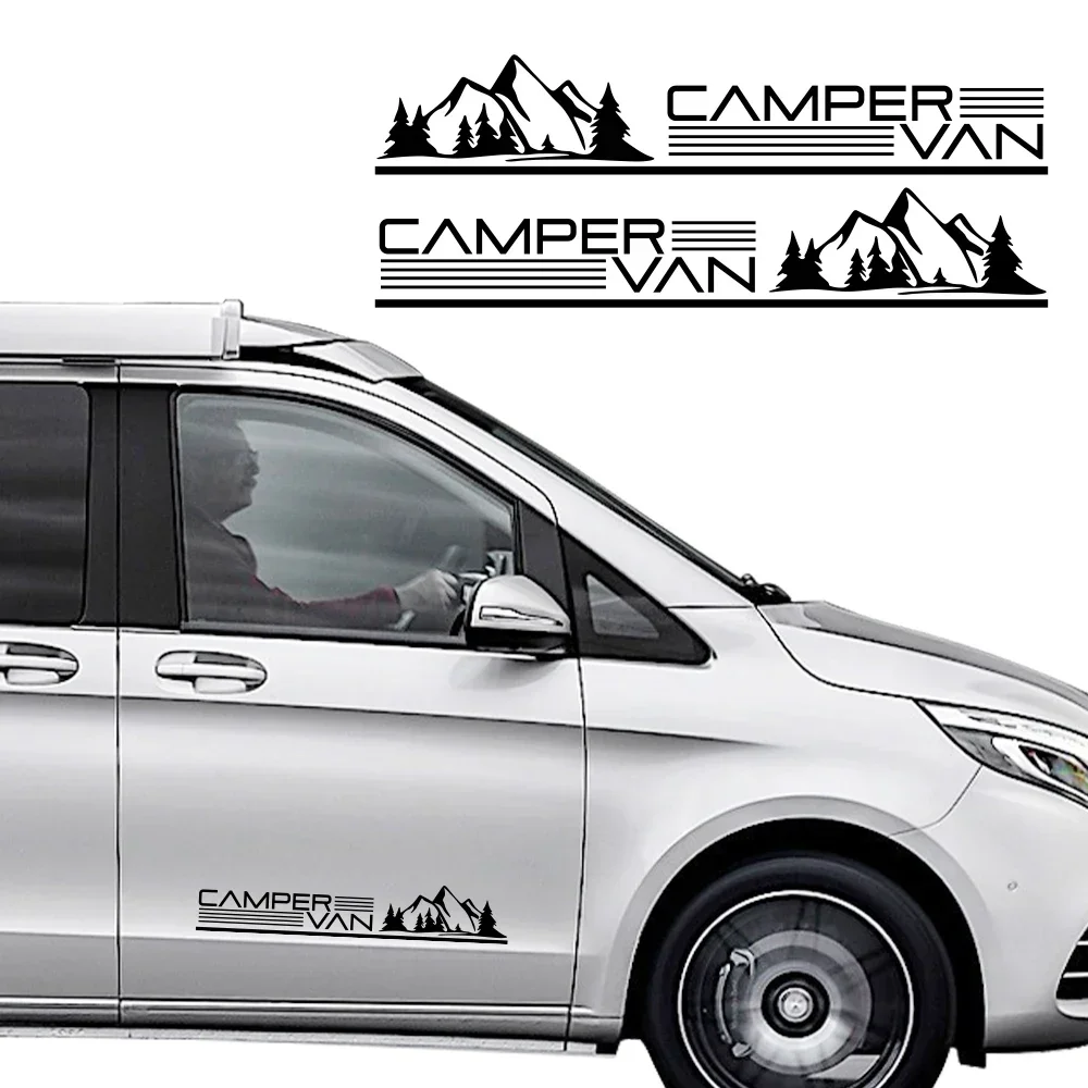Car Camper Van Mountain Stripes Sticker for VW Transporter Touran Caddy Ford Transit Fiat Ducato Reanult Trafic Citroen Berlingo view 2