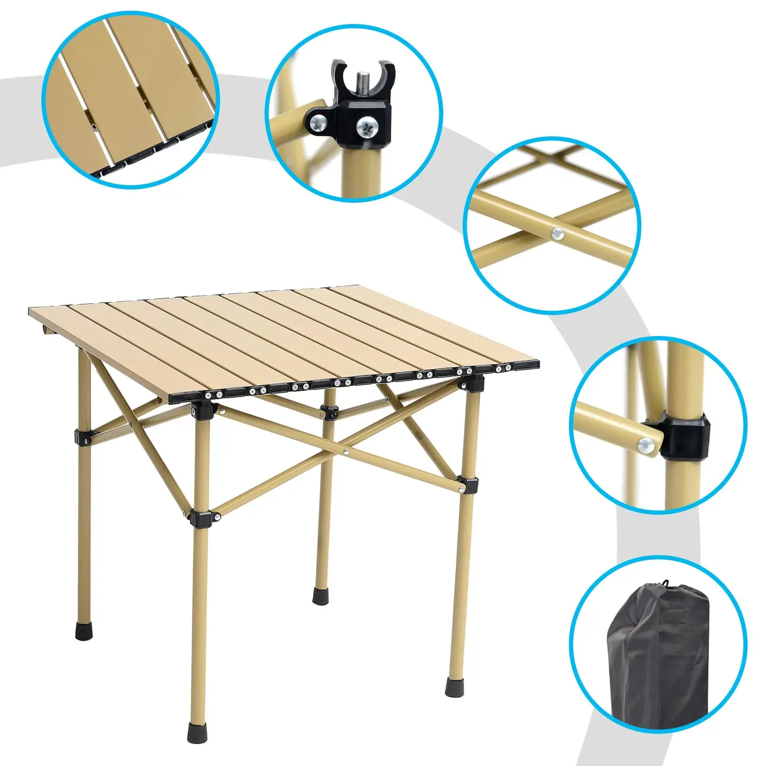 Compact Folding Table Portable Picnic Artifact Small Folding Steel Dining Table for Outdoor Cooking Hiking Picnics BBQ Travel