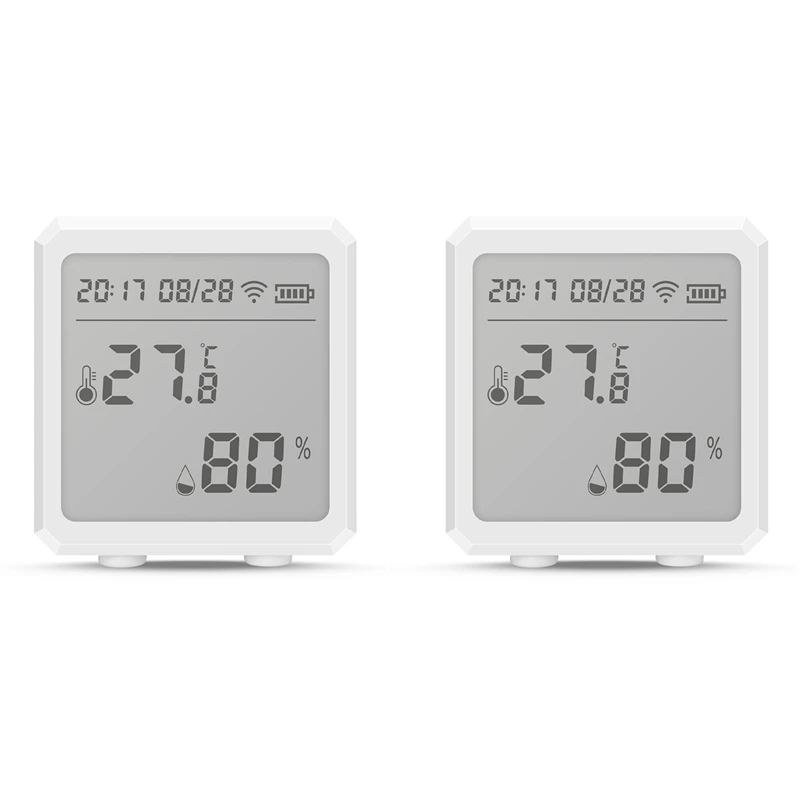 

2Pcs Tuya Smart Wifi Temperature Humidity Detector Indoor Hygrometer Thermometer With LCD Display Alarm Sensor