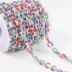 1Meters Stainless Steel Oval Chamfered Chain Charms Jewelry Making Supplies DIY Necklace Bracelet Fashion aesthetic Accessories