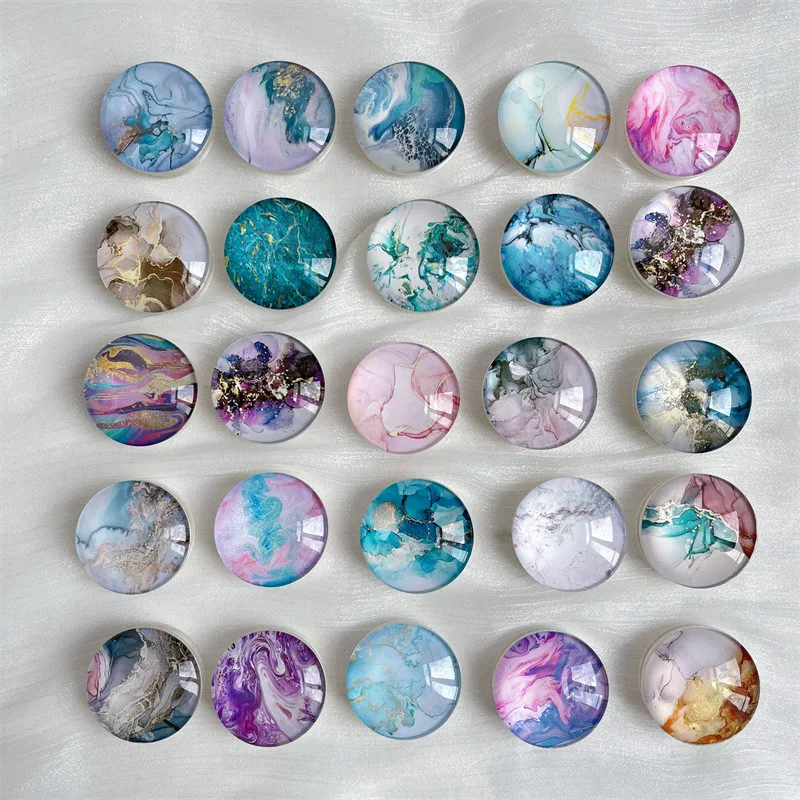 

Circle Crystal Ball Finger Ring Holder Stand For iPhone Telephone Mobilephones Grip Tok Folding Solid Color Bracket For Phones