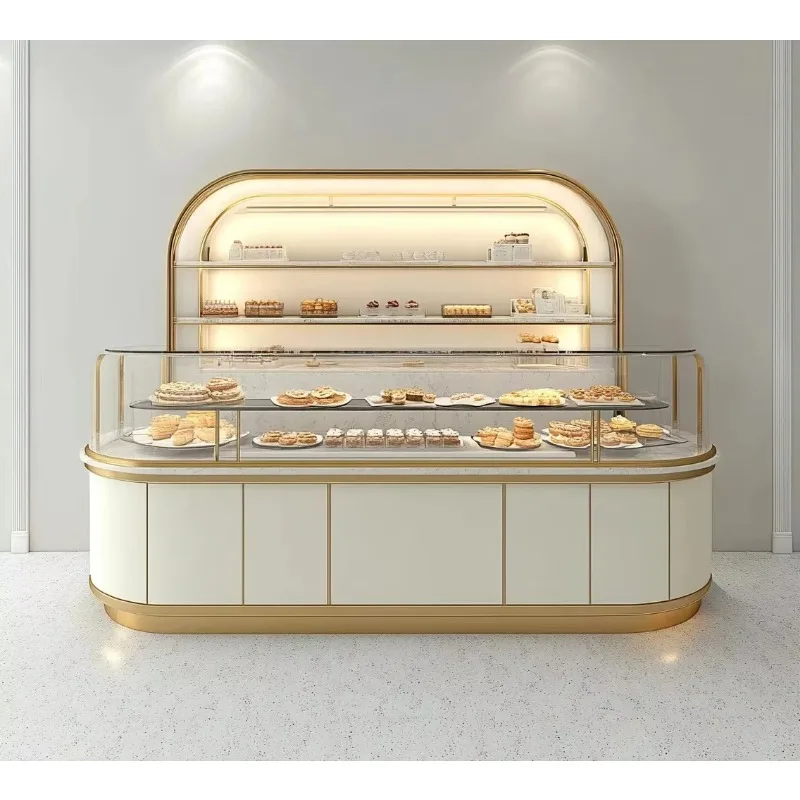 

Cake Glass Wooden Customizable Countertop Refrigerated Bakery Display Cabinet Bread showcase