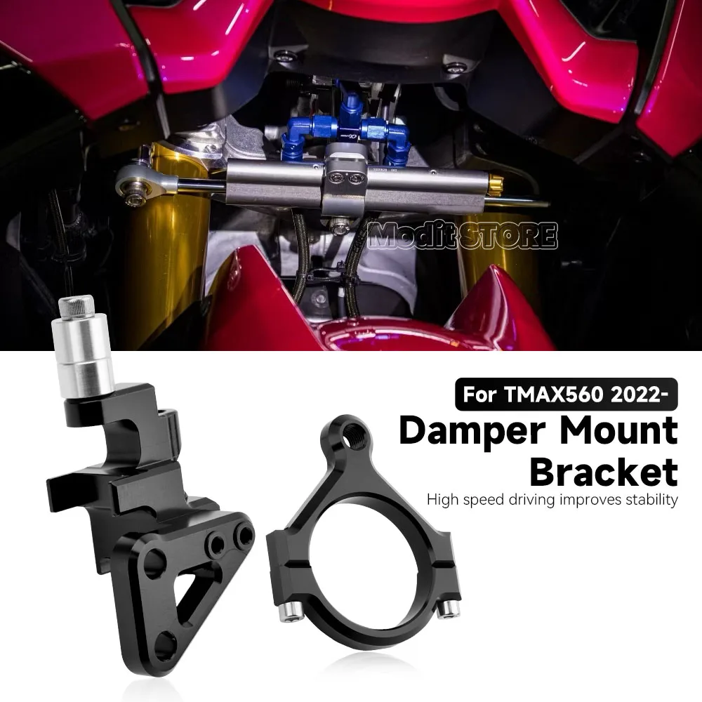 Neuer Motorrad-Lenkungsdämpfer, verstellbar, für YAMAHA T-MAX560 T MAX 560 2022-2024, CNC-Dämpfungshalterung, Montagesatz 2024