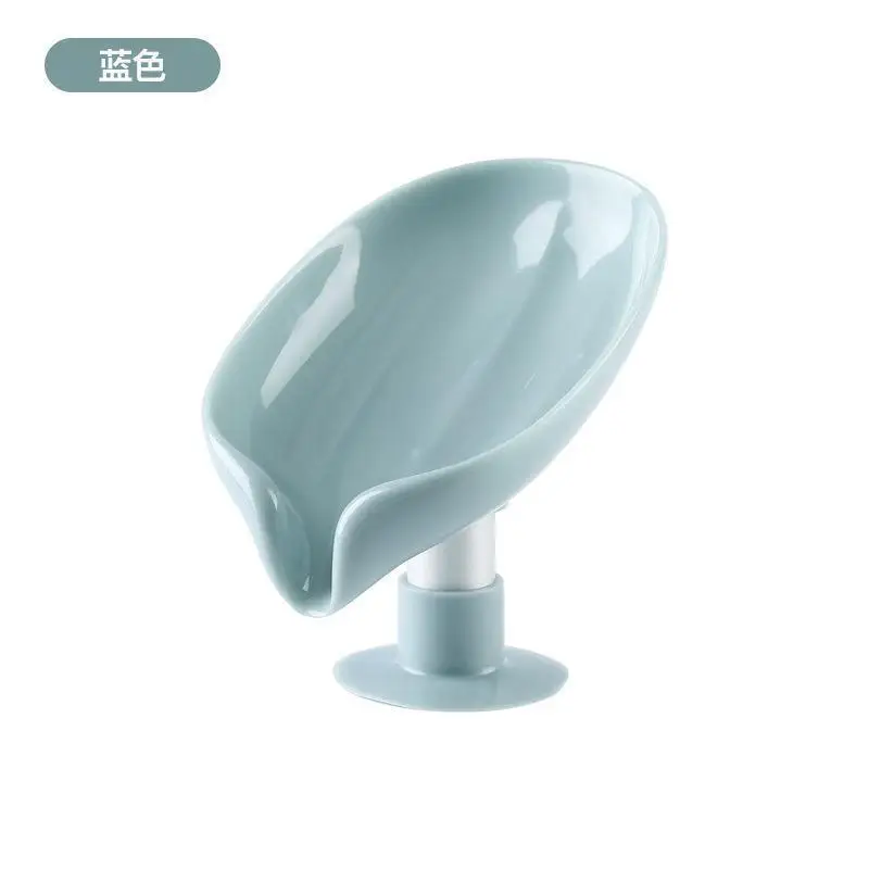 Soap Holder Leaf-Shape Self Draining Soap Dish Holder with Suction Cup Soap Dish for Shower Bathroom Kitchen Sink