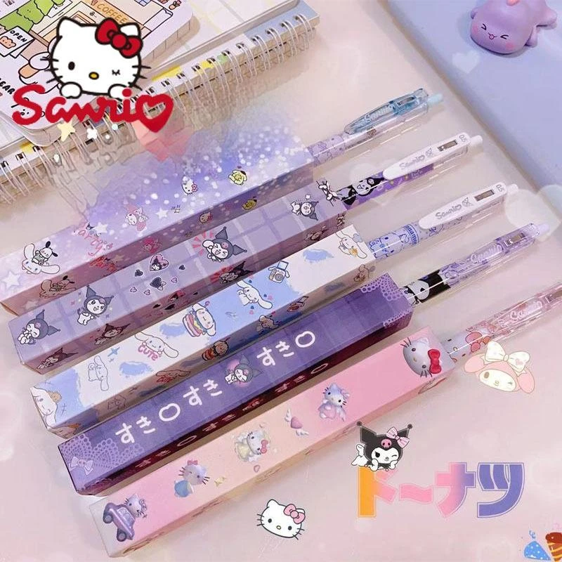 

Sanrio 12/24pcs Gel Pen Hello Kitty Brush Topic High-Value Signature Pen Exam Special Primary School Prize Creative Stationery