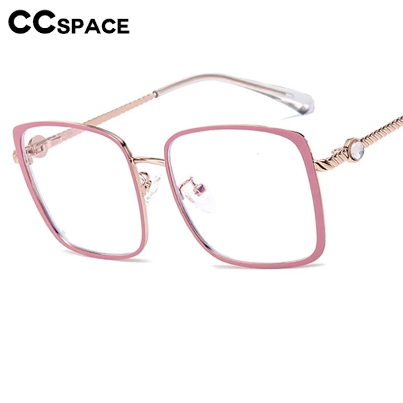 Square Metal Reading Glasses Women Large Size Spring Hinge Resin Optical Presbyopic Eyeglass Custom Diopter+50~+600 #304034