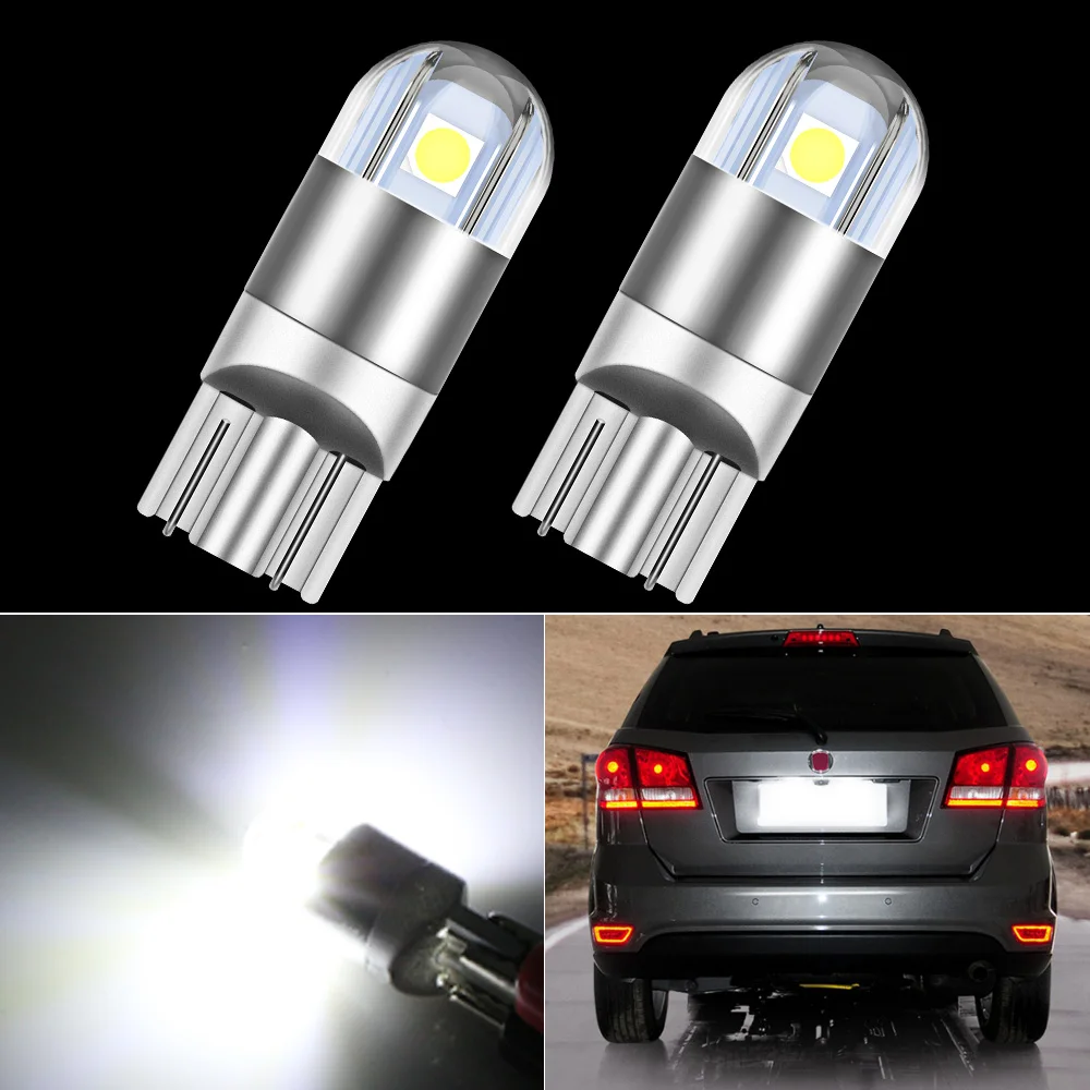 2pcs LED License Plate Light Bulb Lamp W5W T10 Canbus For Fiat 124 Spider 500X Bravo 2 Croma Fiorino Freemont Punto Sedici Tipo