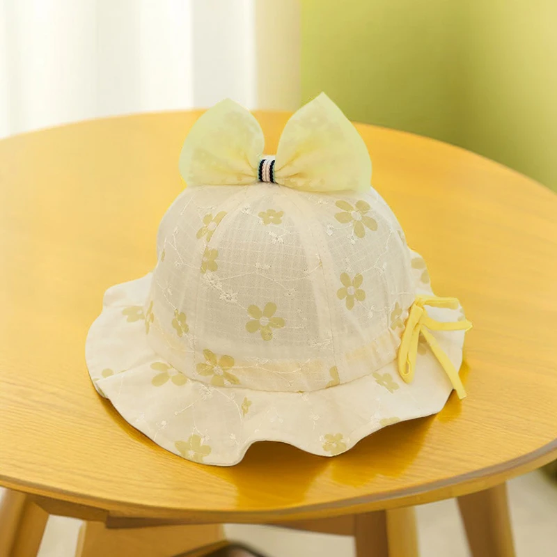 SXYPAYXS-Baby Sun Hat Adjustable Baby Hat Spring Summer Bucket Hat Breathable Wide-brimmed Beach Hat for 3-12 Months Baby