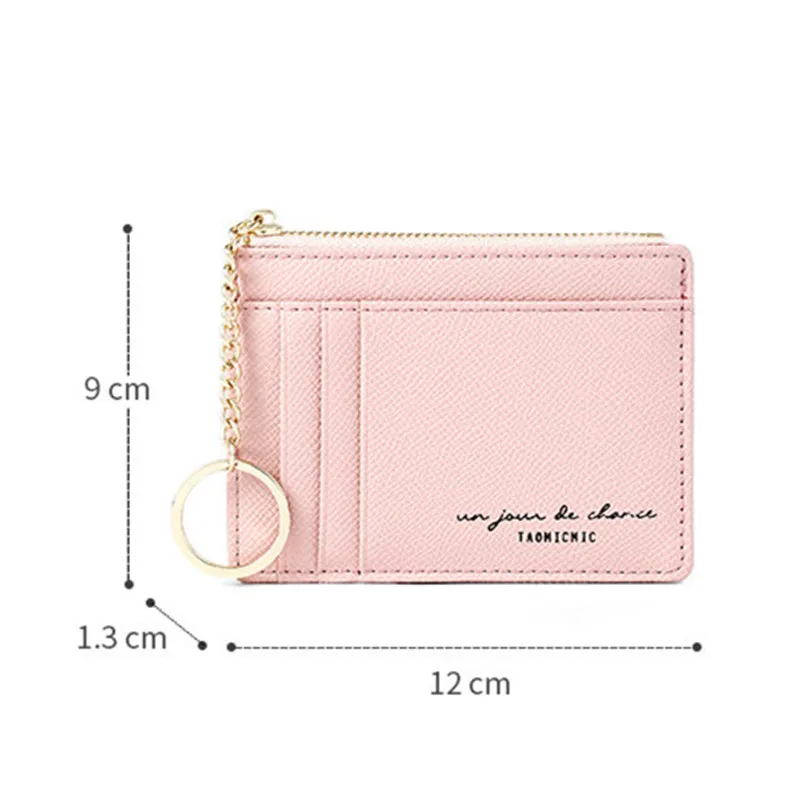 حامل البطاقة الرجعية Photocards حامل المفاتيح القرطاسية الكورية بسيطة مع سحاب معرف الأعمال حامل بطاقة PU مكتب الملحقات