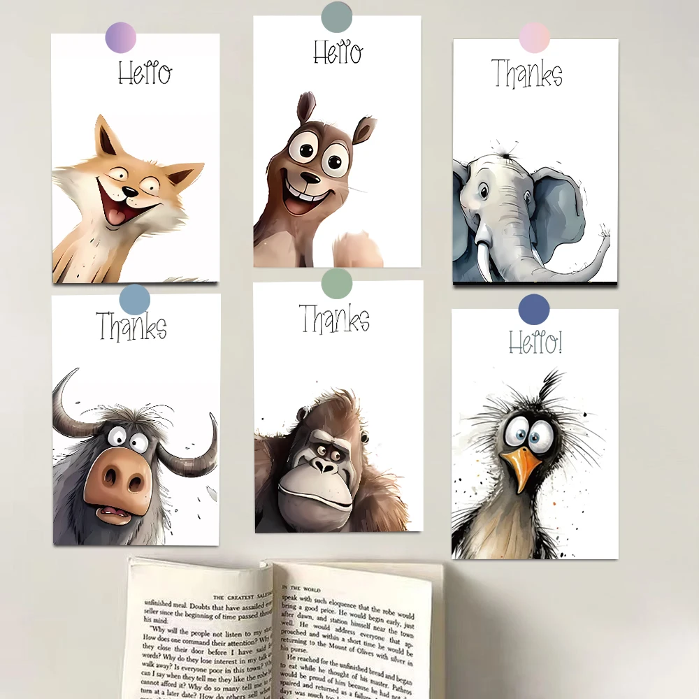 

15/30PCS Colorful Animal Cards Poster Sticker Nostalgia Laptop Coffee Skateboard Wall Gift Living Room Creative Card Bar Sticker