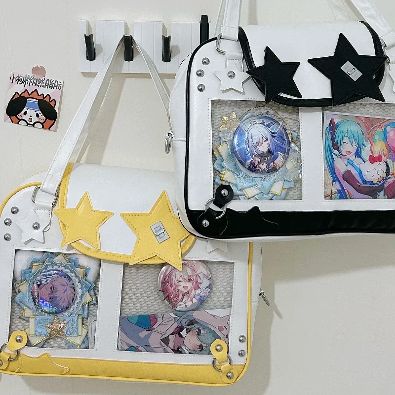 

Y2K модная сумка со звездой Ita, сумка через плечо для девочек в стиле Лолиты, женская сумка через плечо с дисплеем «сделай сам», прозрачная карманная сумка на плечо, сумка в японском стиле
