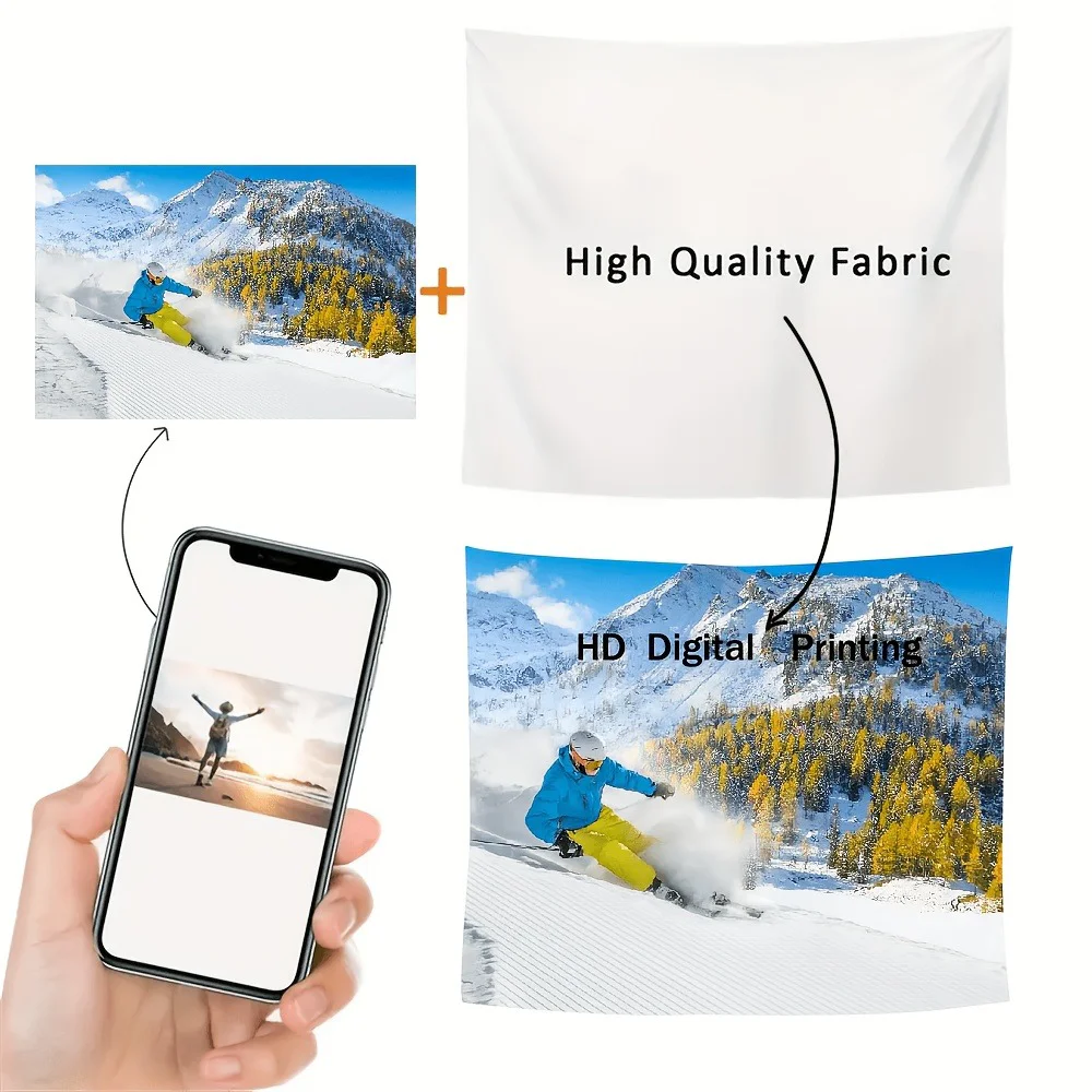 1 Stück personalisierter Wandteppich: Laden Sie ein individuelles Foto-Wandteppich hoch für Partys, Feiertagsdekorationen, multifunktionaler Party-Wandteppich, Heimdekoration, geeignet für